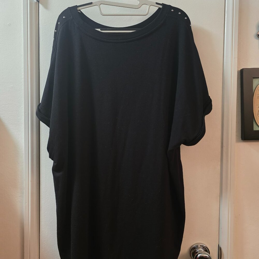 Black Studded short sleeve top
